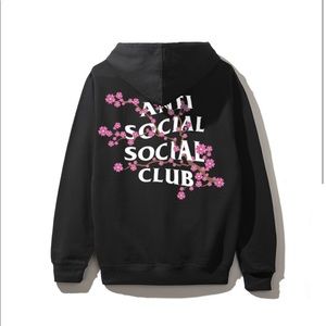 Anti Social Social Cherry Blossum Black Hoodie